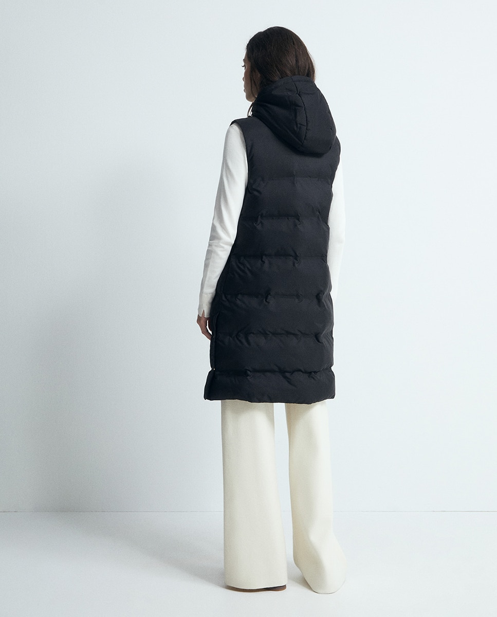Chaleco largo - Sfera - Negro Negro-4