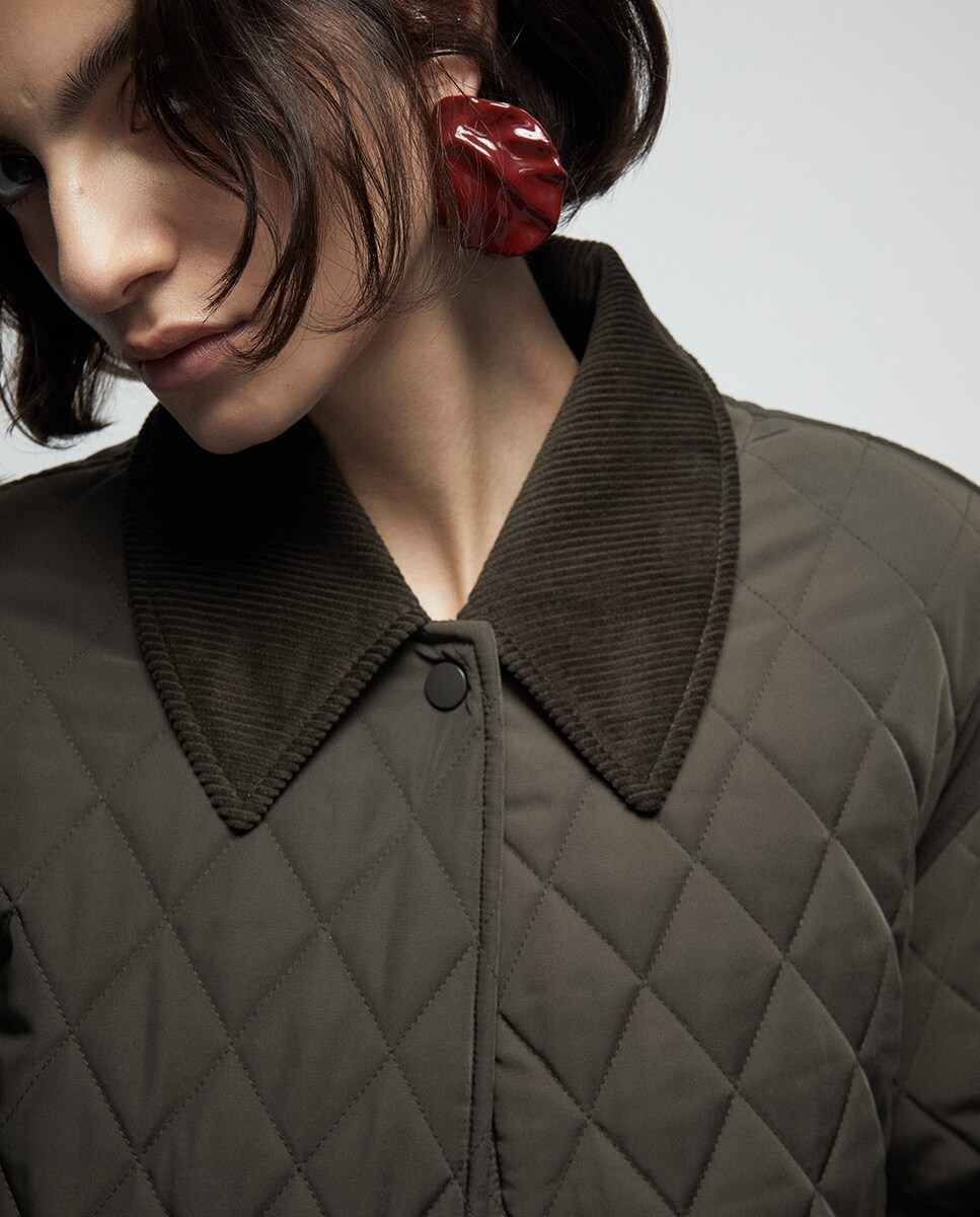 Acolchoado Comprido Caqui-3