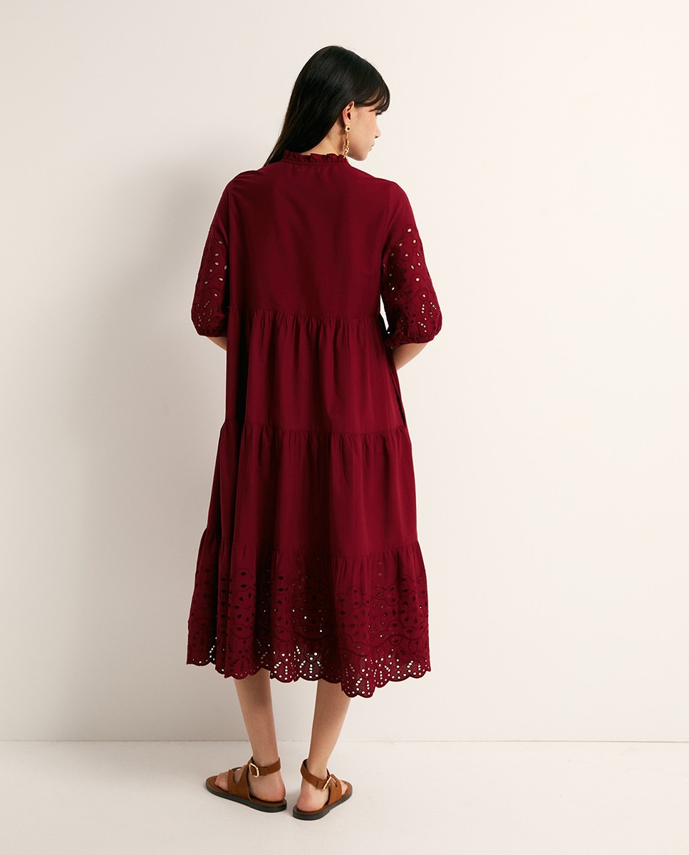 Vestido Camiseiro Schiffly Vermelho-5