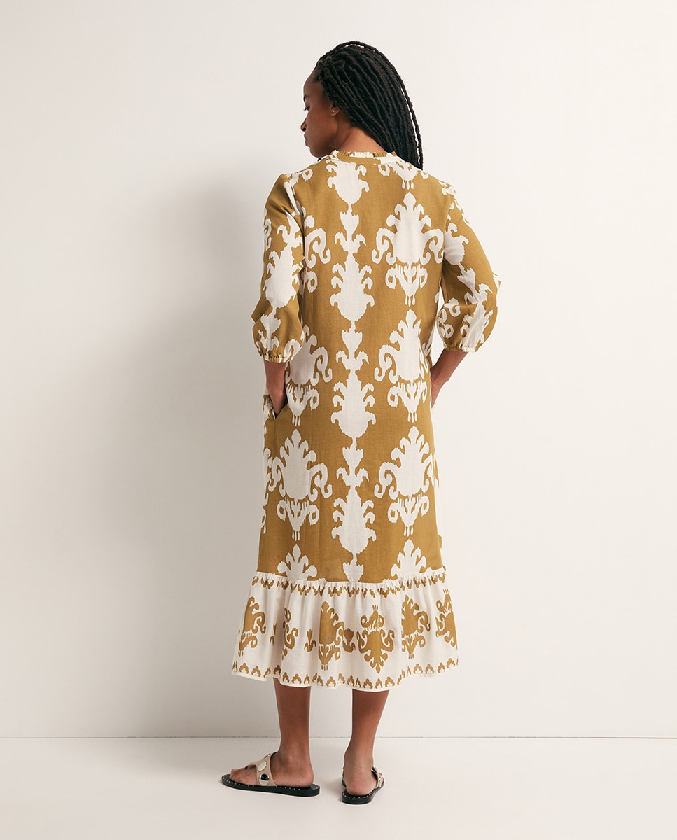 Vestido estampado Caqui-5