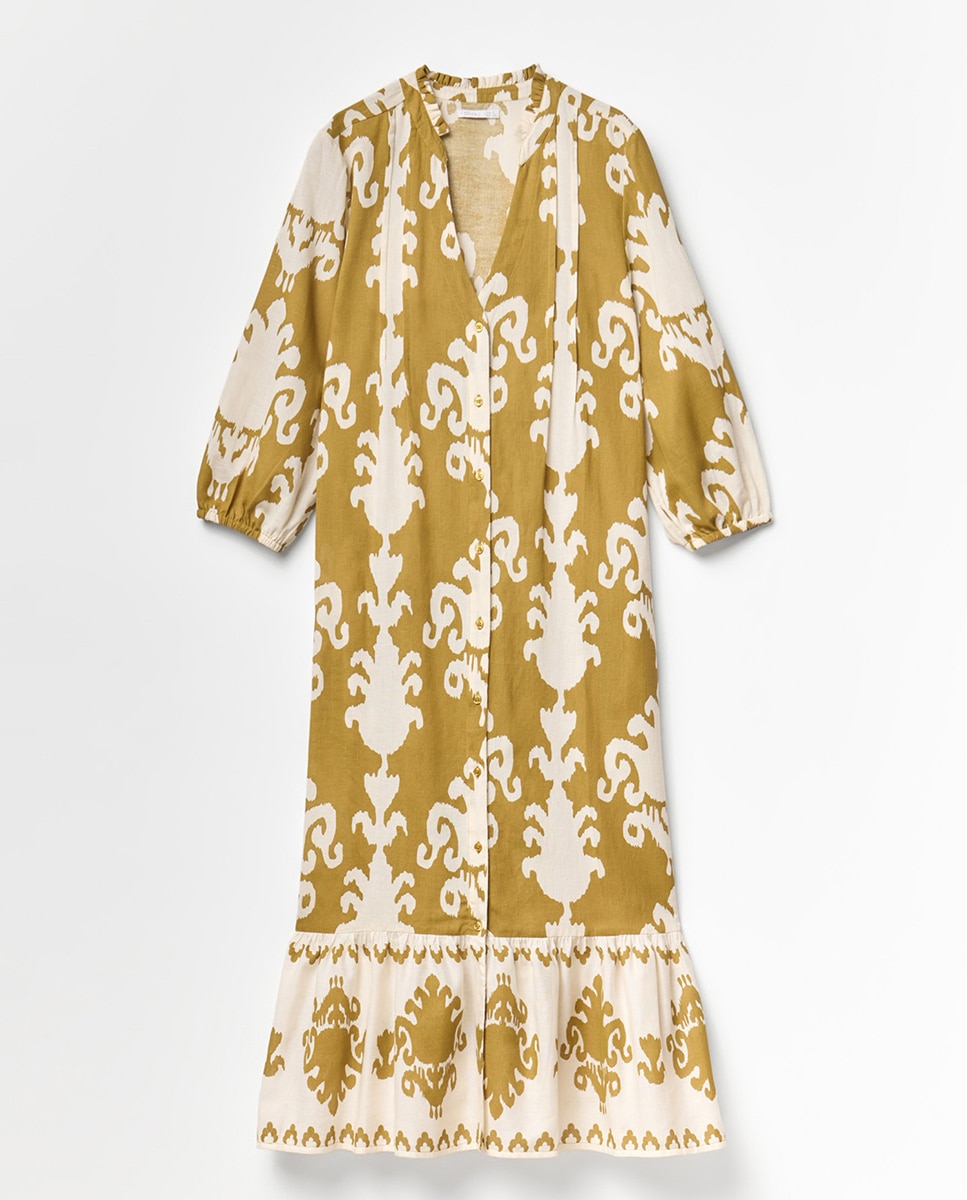Vestido estampado Caqui-6