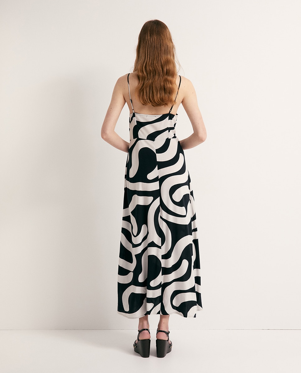 Vestido de Alças com Botões Preto-4