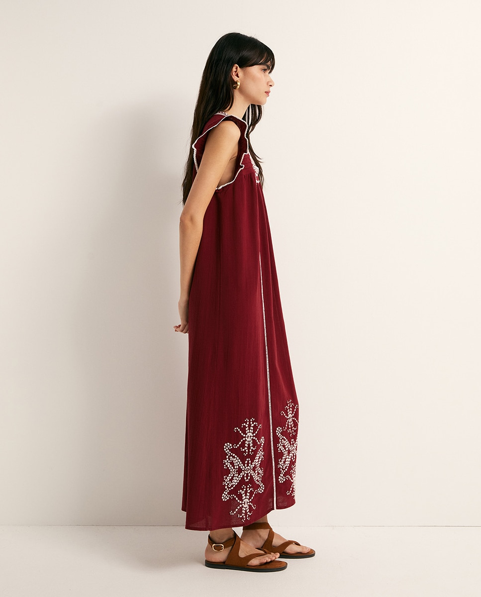 Vestido bordado Vermelho-3
