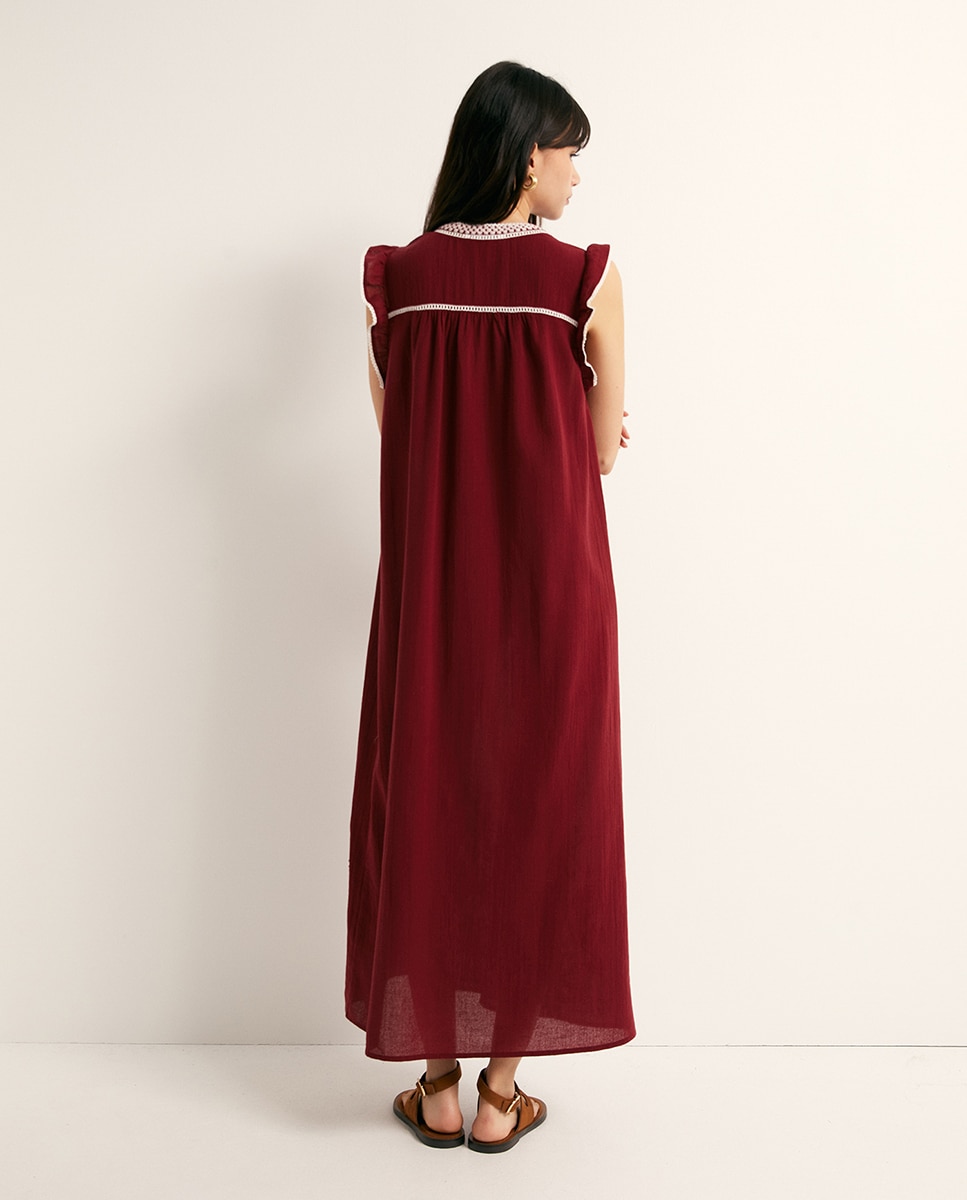 Vestido bordado Vermelho-4