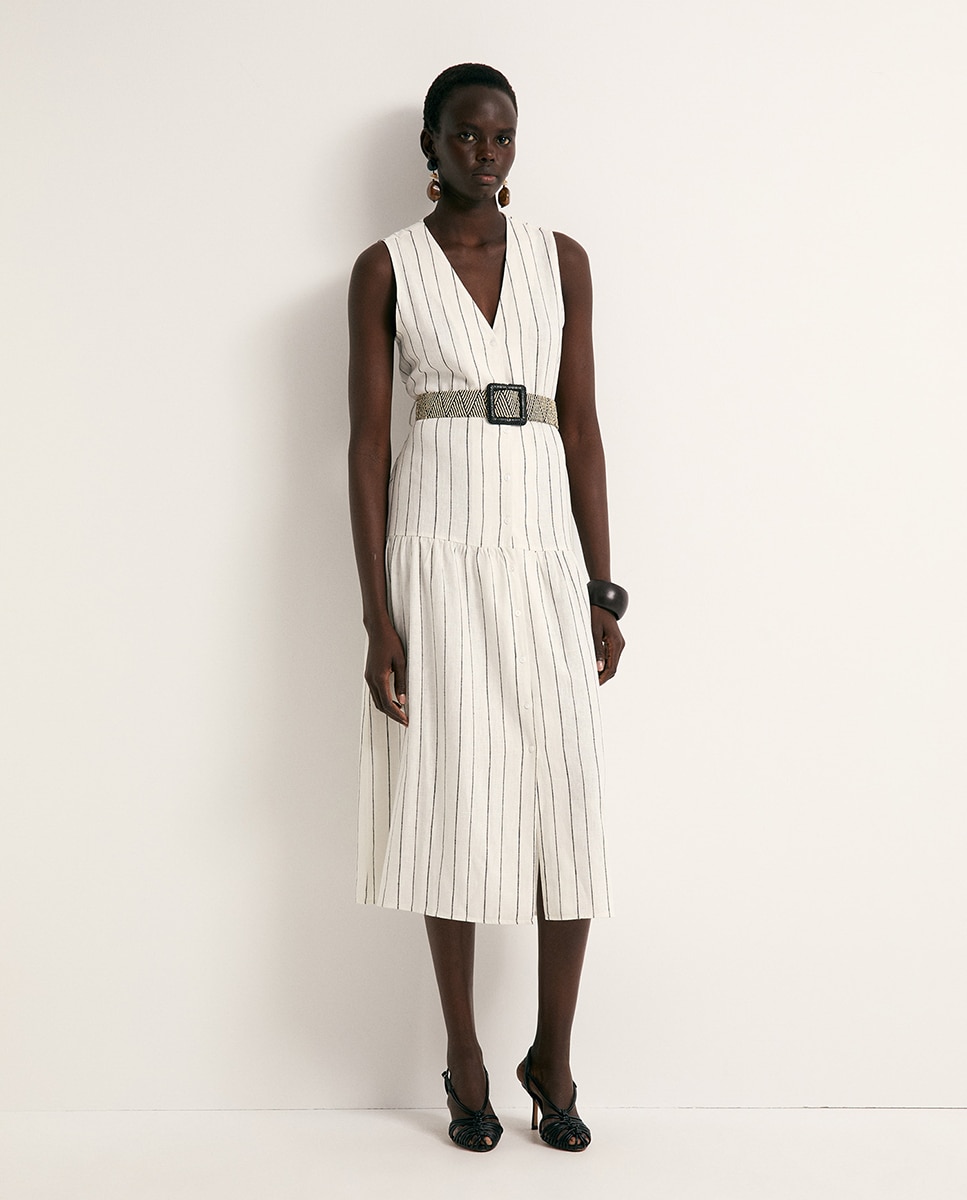 Imagem 0 de Vestido camiseiro de linho