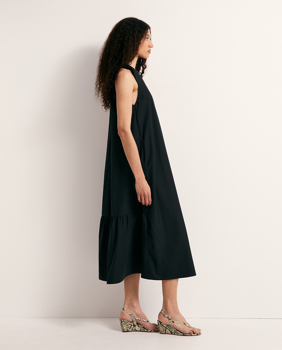 Vestido com Costas Franzidas Branco-2