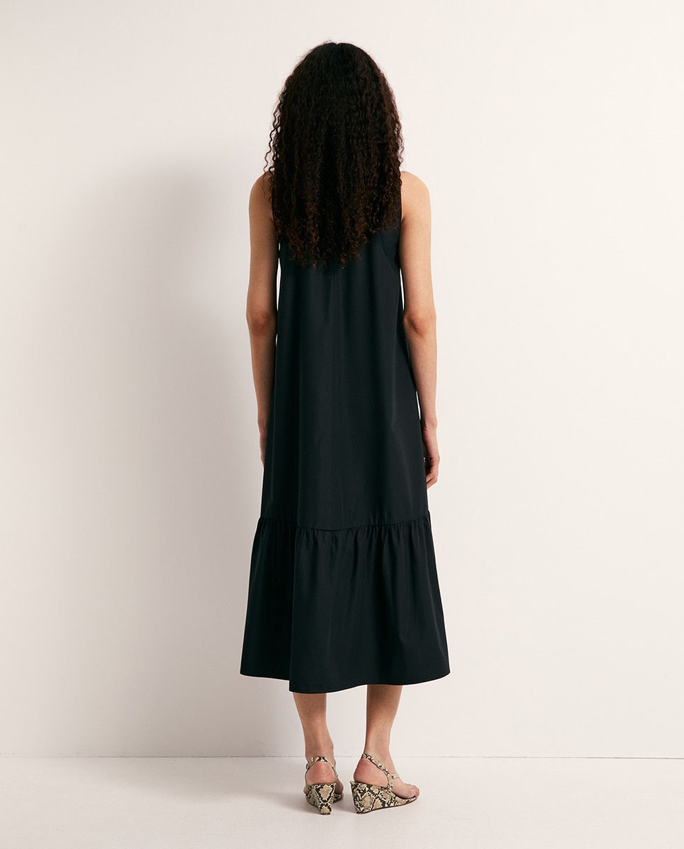 Vestido com Costas Franzidas Branco-4