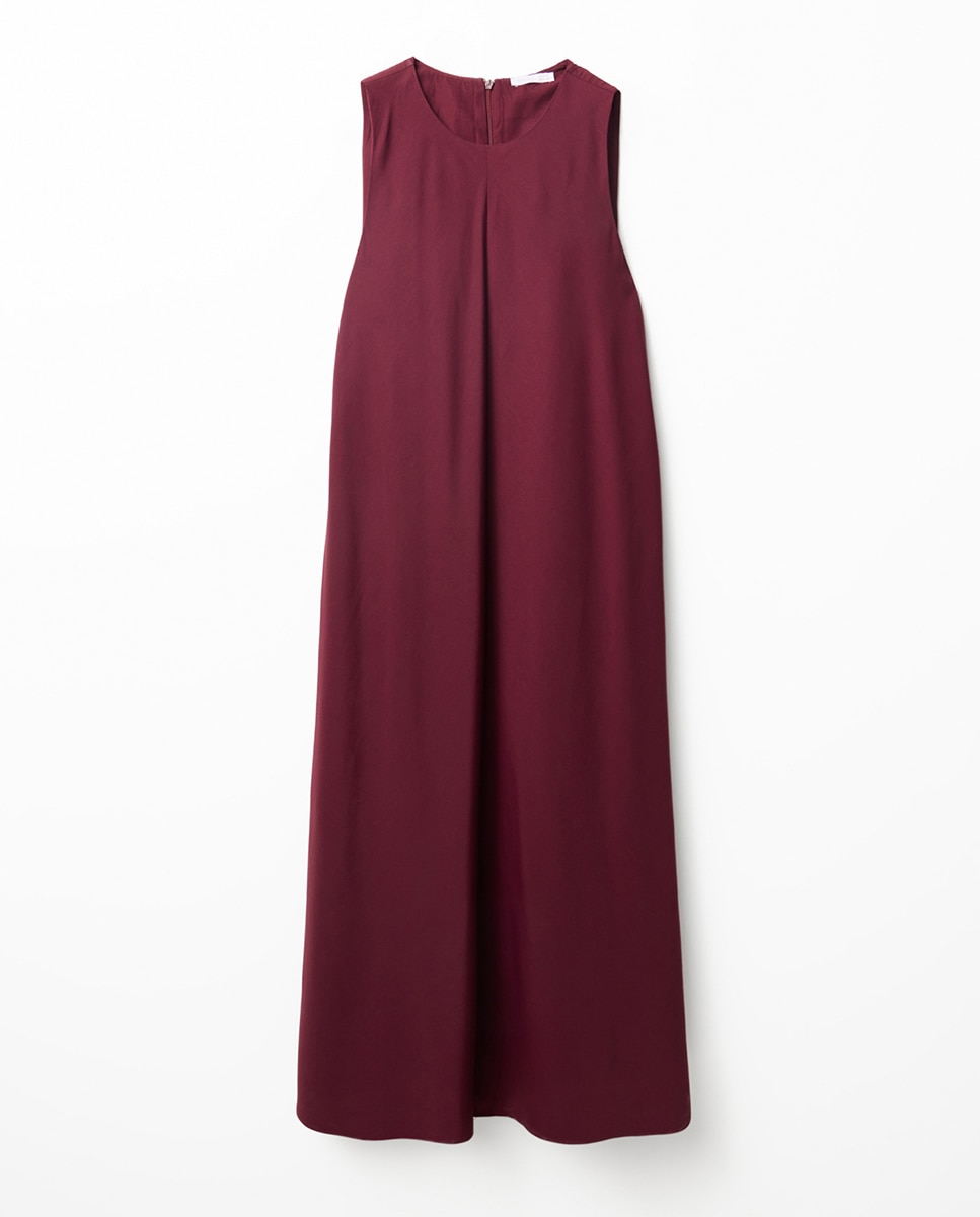 Vestido com Costas Franzidas Ameixa-6