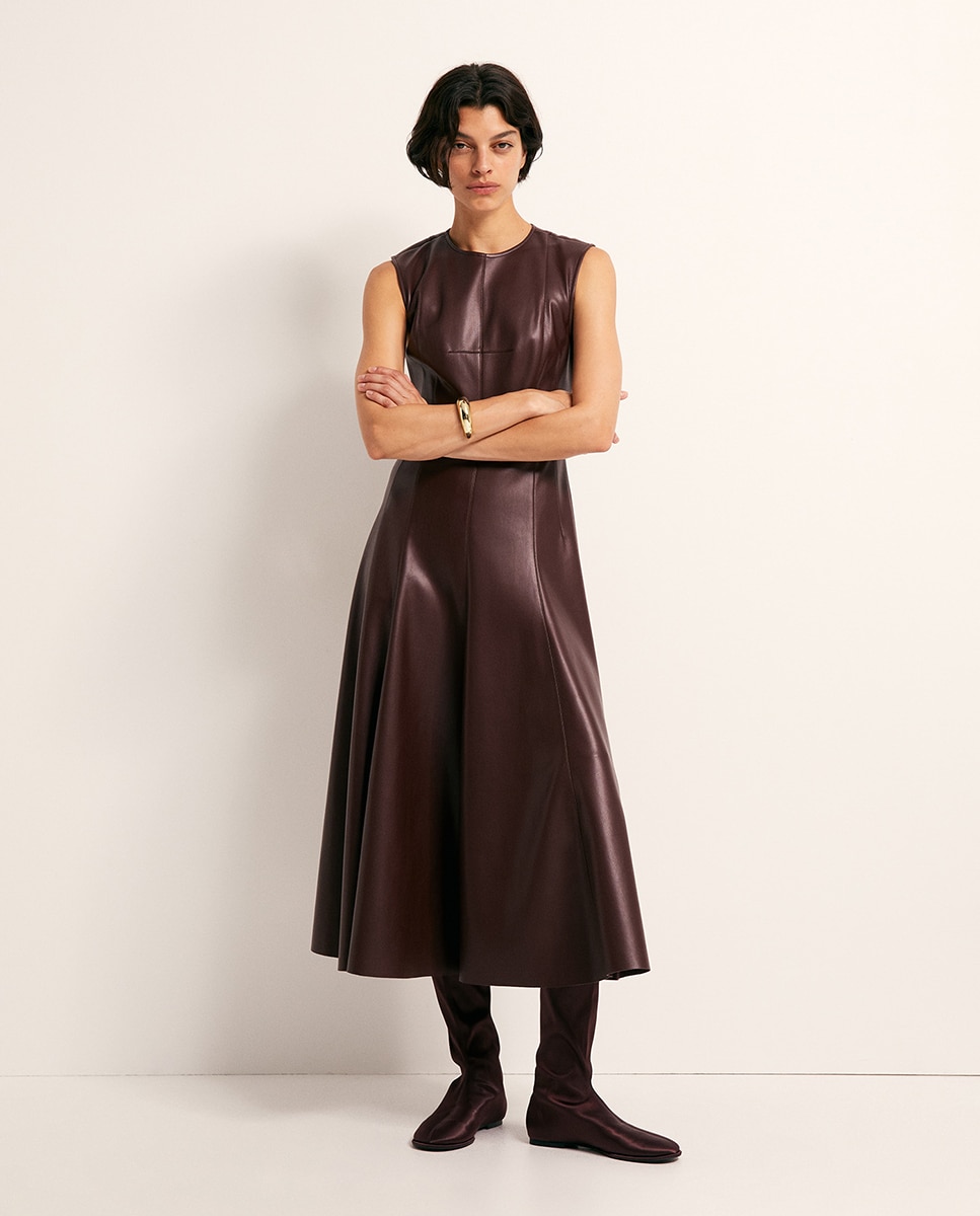 Imagem 0 de Vestido com efeito de pele