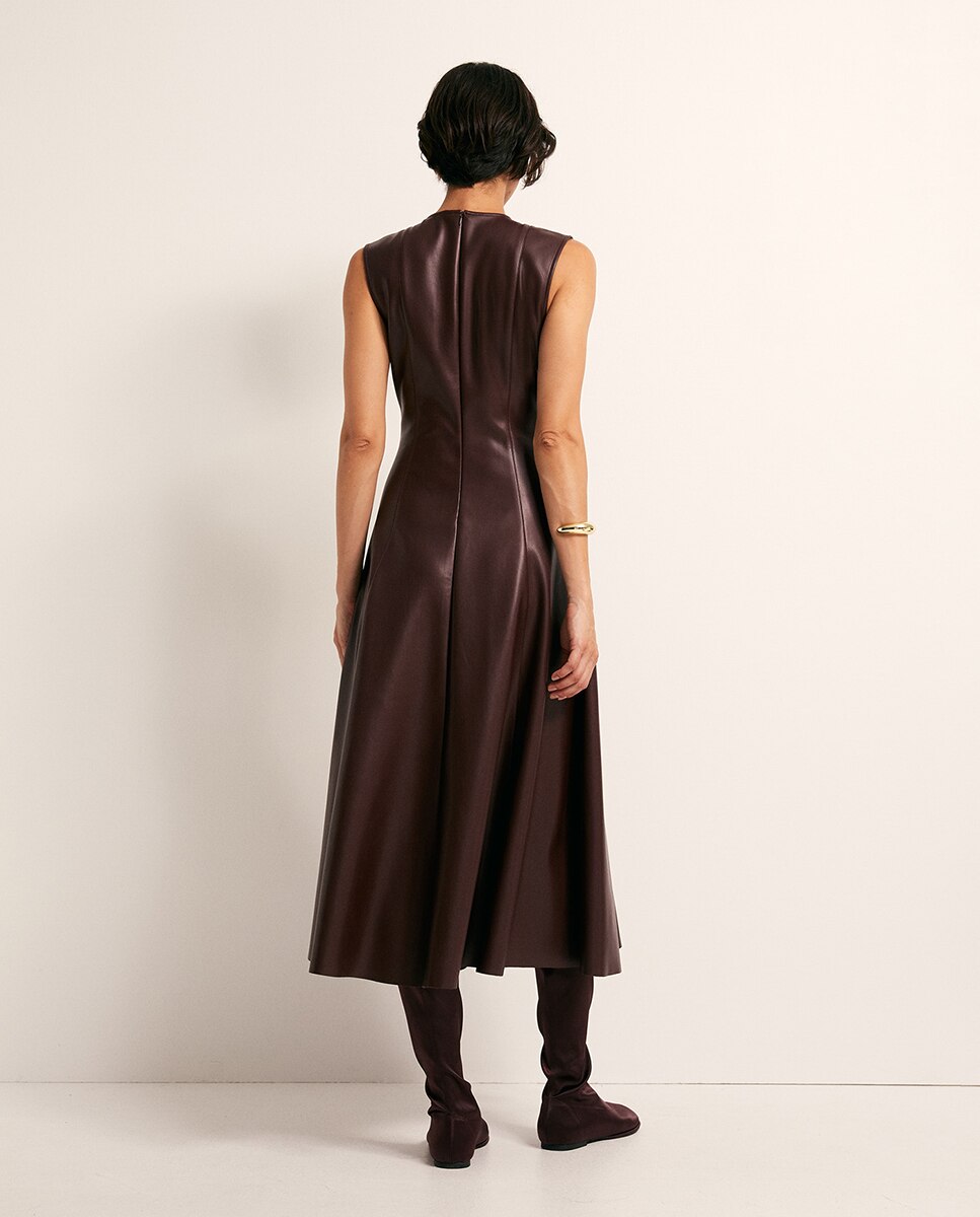 Vestido com efeito de pele 291 Beringela-5