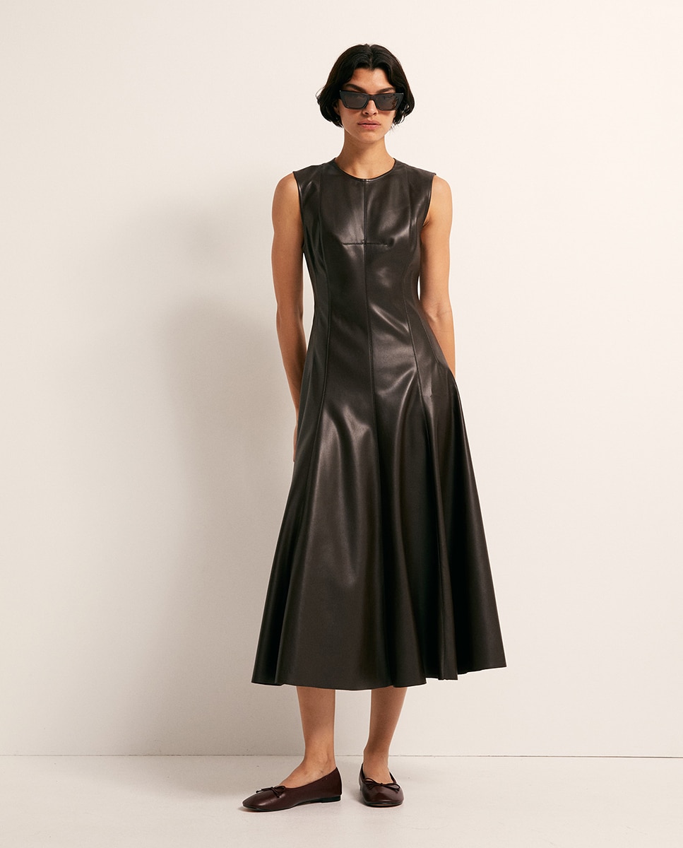Imagem 0 de Vestido com efeito de pele