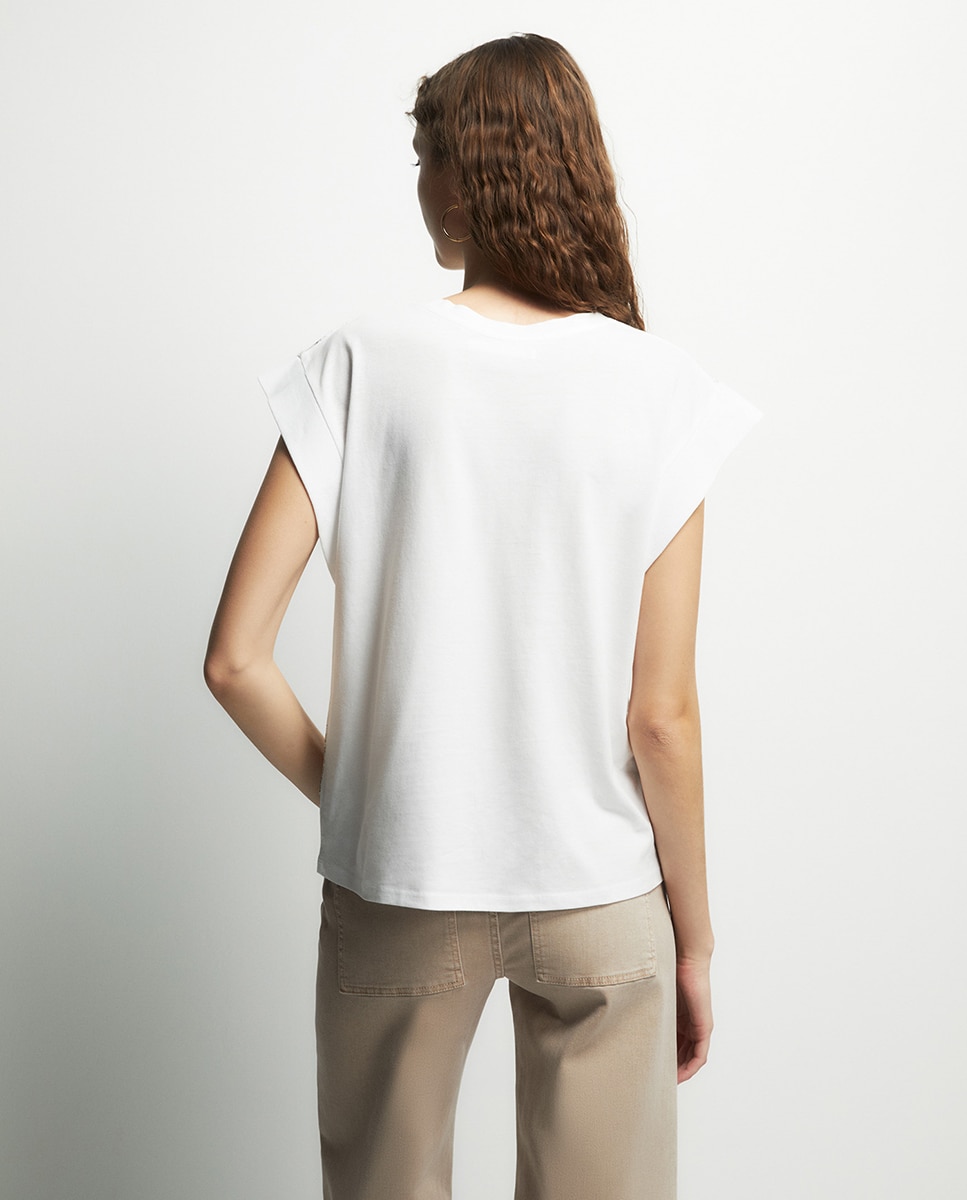 T-shirt com Ilustração Cru-4