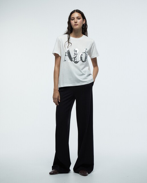 Imagen 0 de Camiseta lentejuelas gráfico