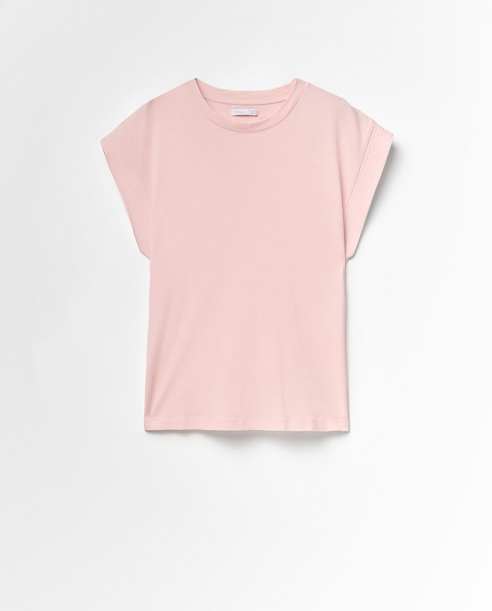 T-shirt básica lisa Rosa-claro-5