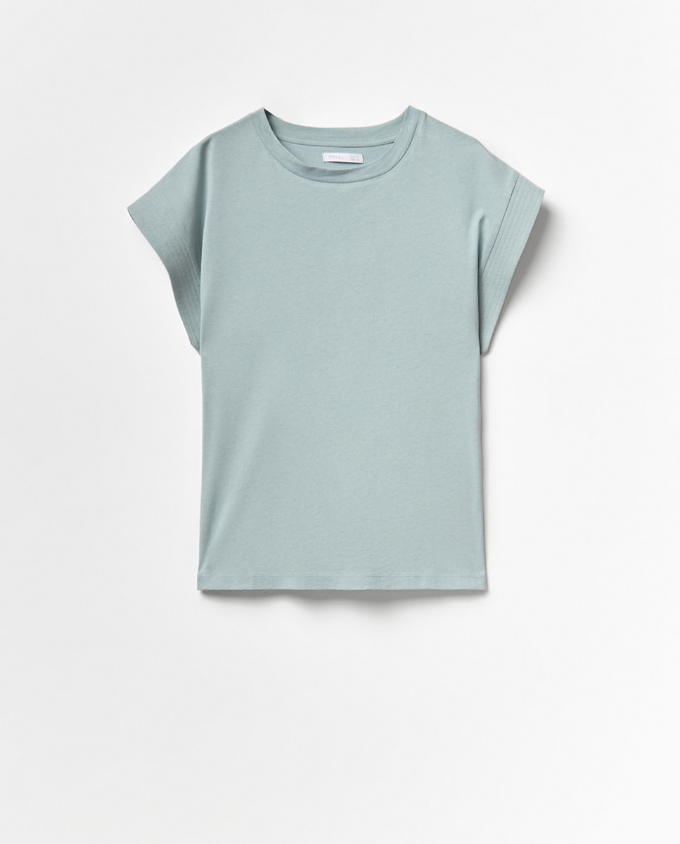 T-shirt básica lisa Verde-6
