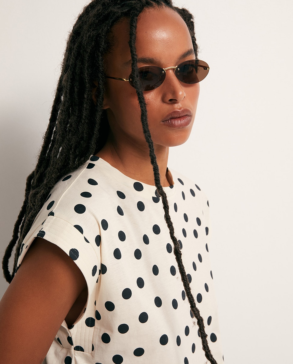 T-shirt básica estampada Branco-3