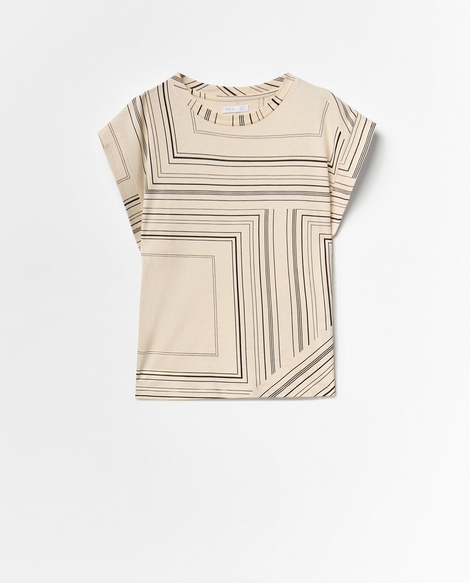 T-shirt básica estampada Cru-6
