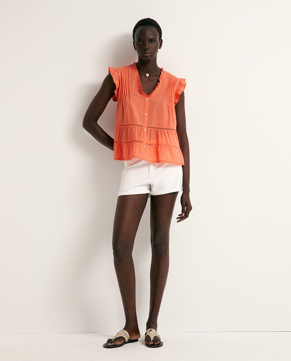 T-shirt com Plumetti Coral-2