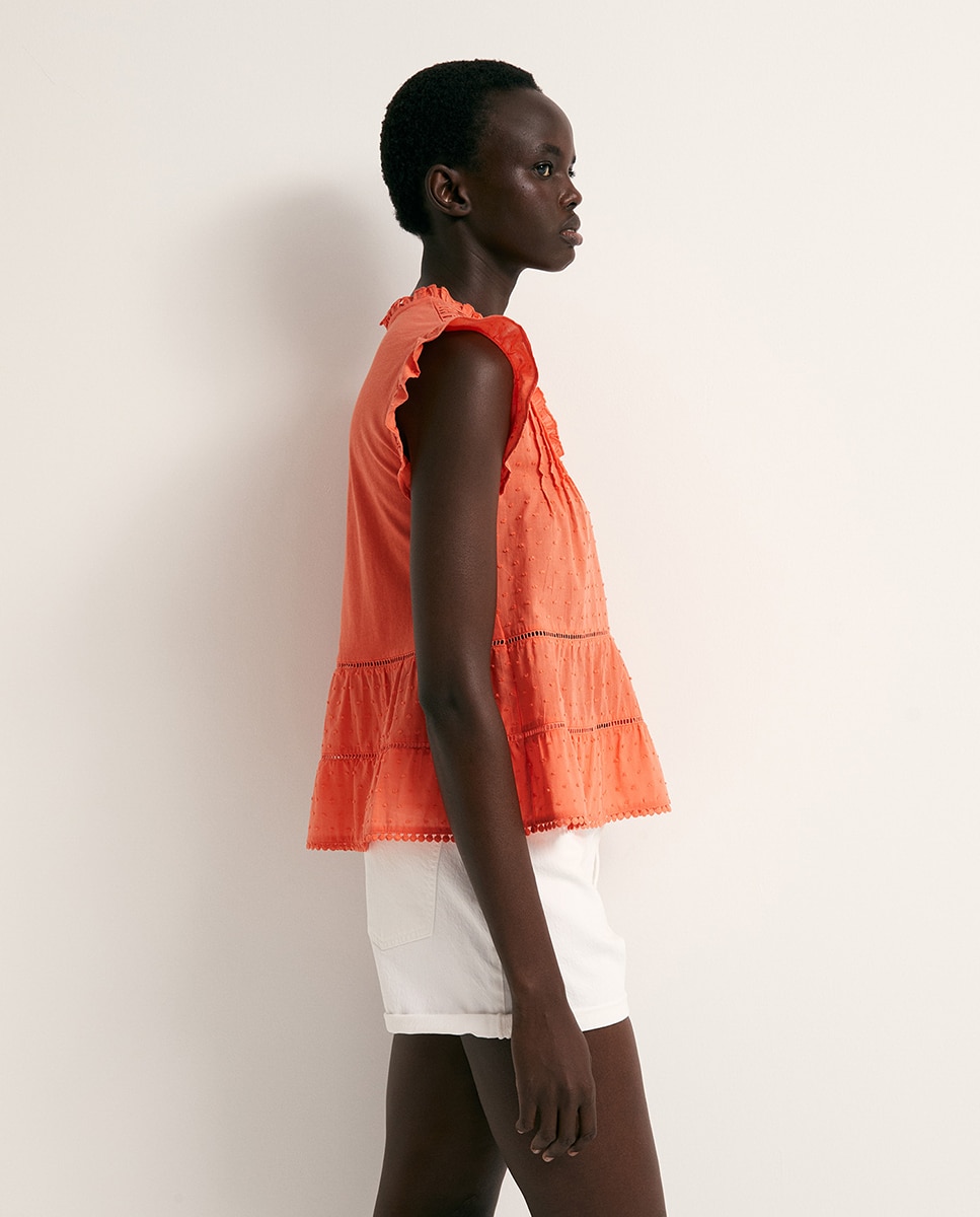 T-shirt com Plumetti Coral-4