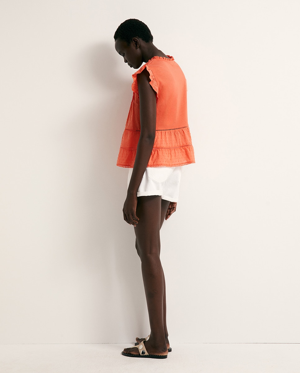 T-shirt com Plumetti Coral-5