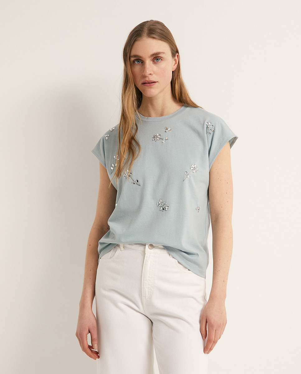 Imagem 0 de T-shirt com Detalhe de Brilhos