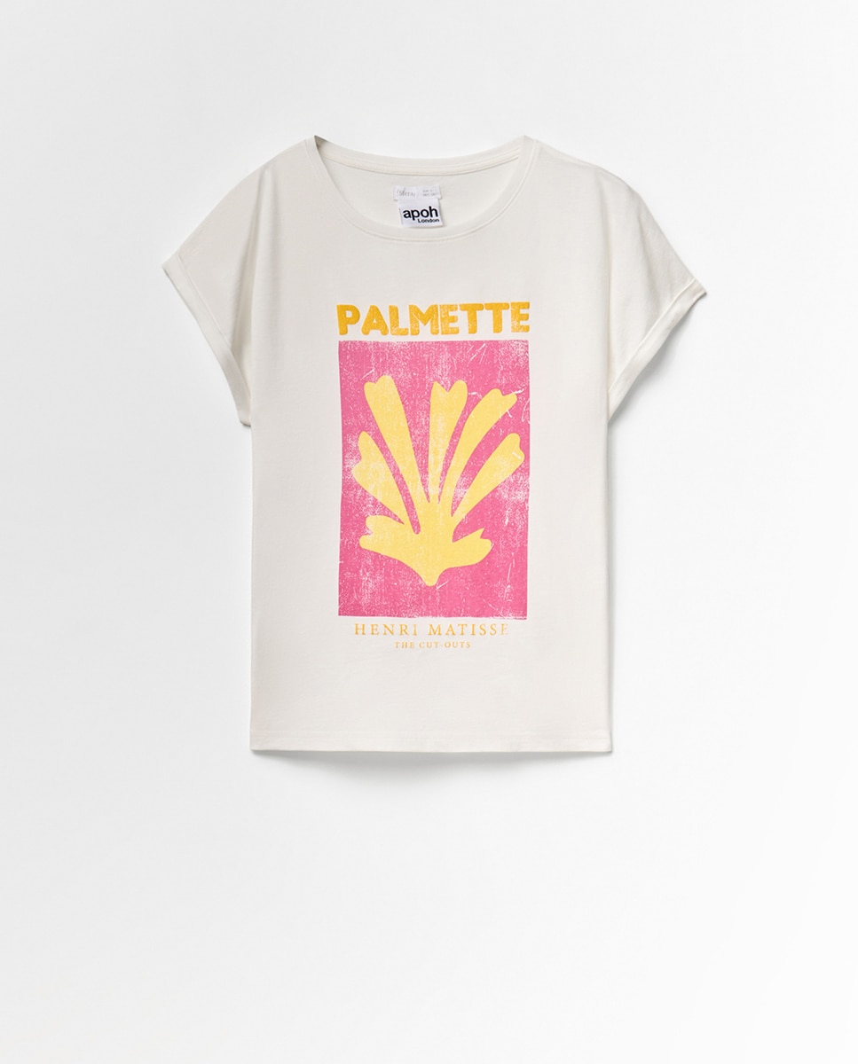 T-shirt com Estampado Matisse Rosa-5