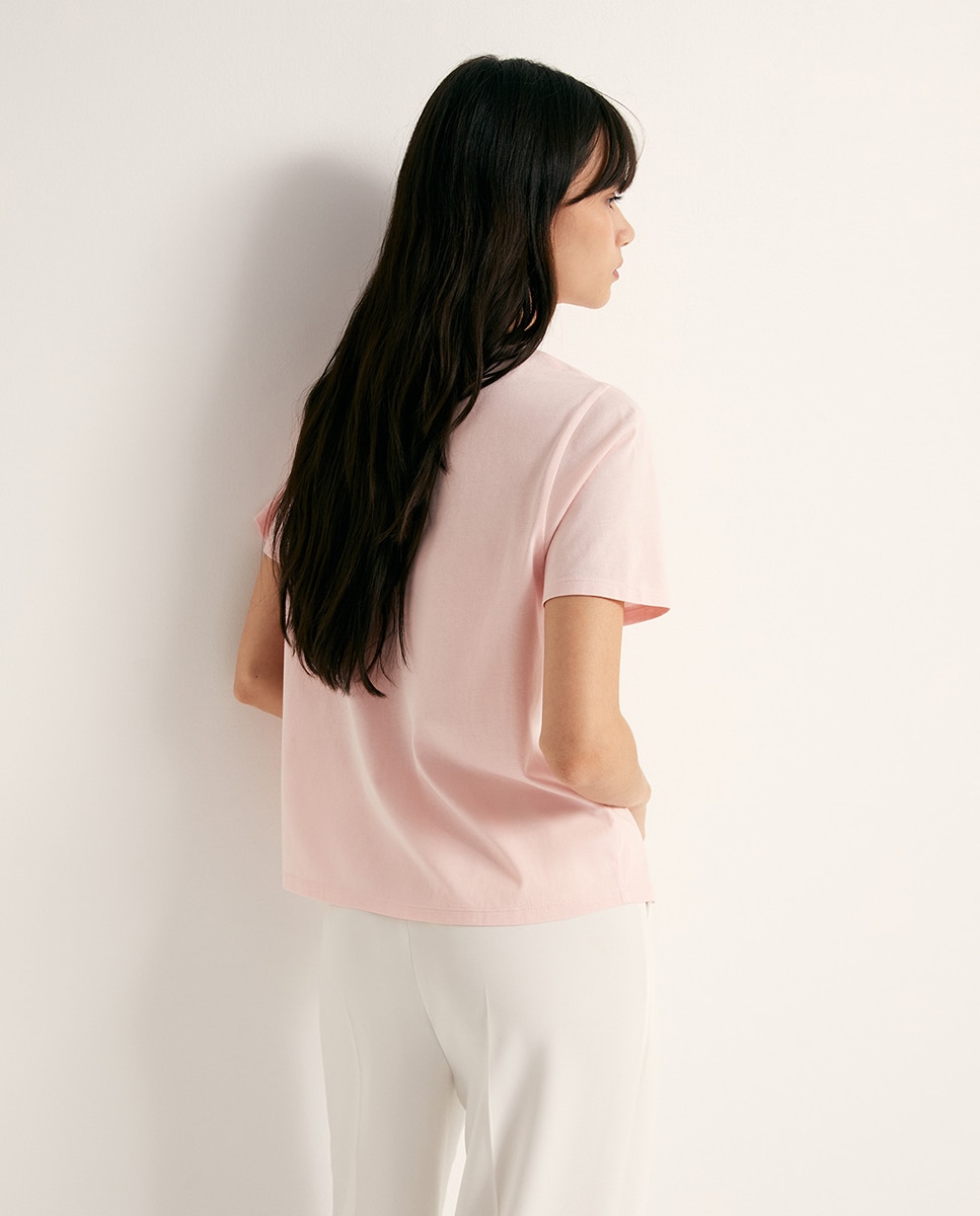 T-shirt com Adorno Rosa-claro-4