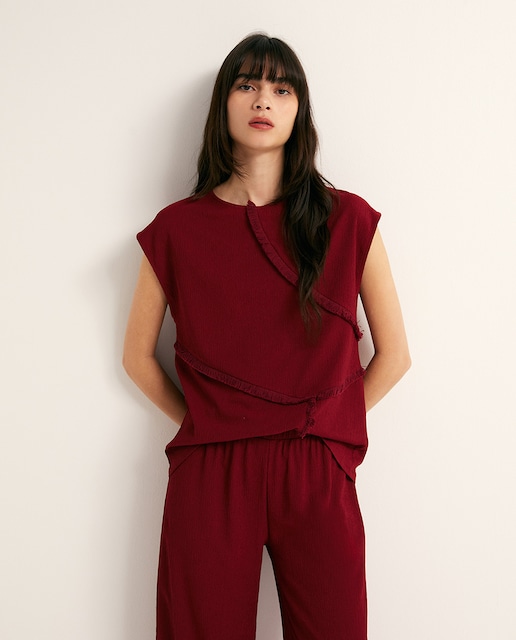 Imagen 0 de Top textura flecos