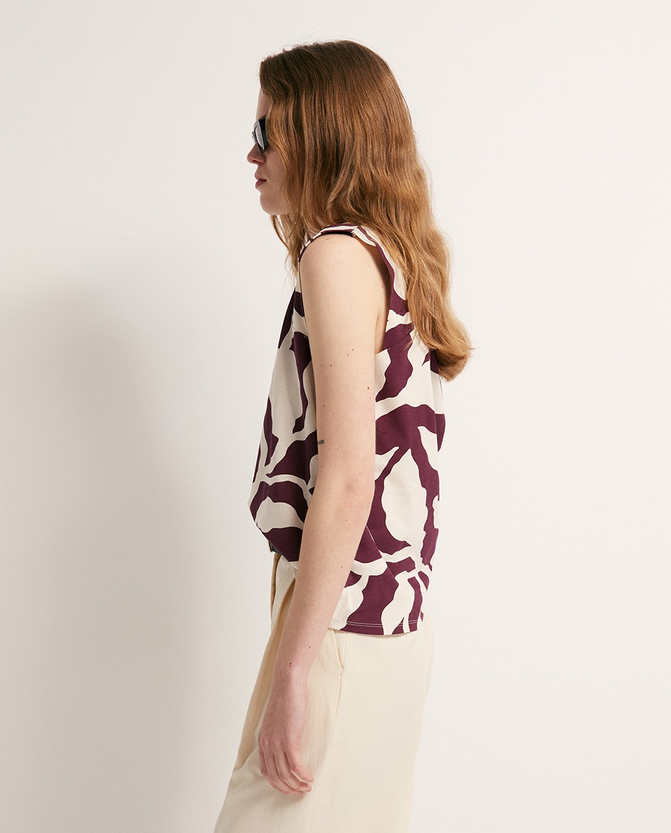 T-shirt estampada Bordeaux-4