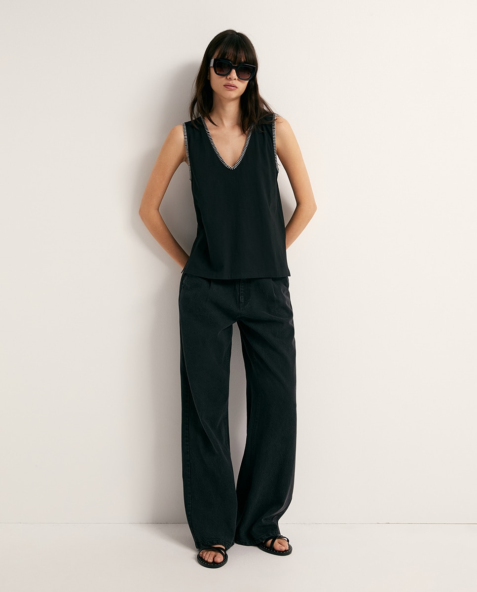 T-shirt Lisa de Alças Preto-2
