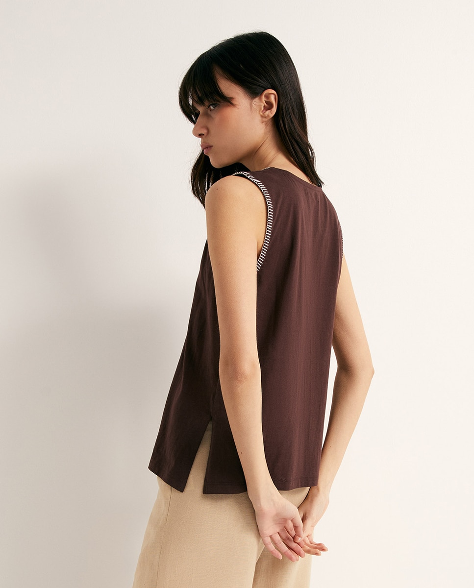 T-shirt Lisa de Alças Chocolate-4
