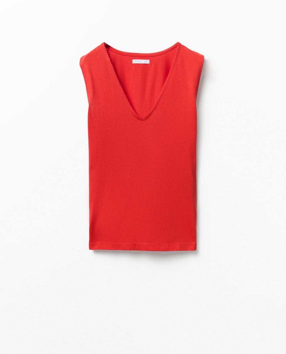 T-shirt Lisa de Alças Vermelho-5