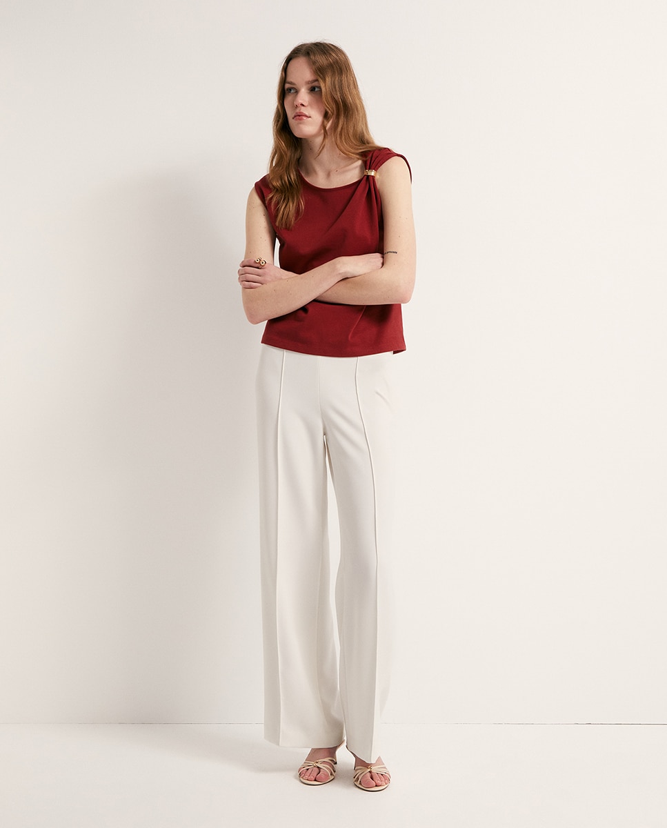 Top com Peça Metálica Bordeaux-2