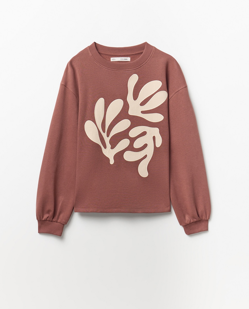 Sweatshirt com Remendo Posicional Rosa-5