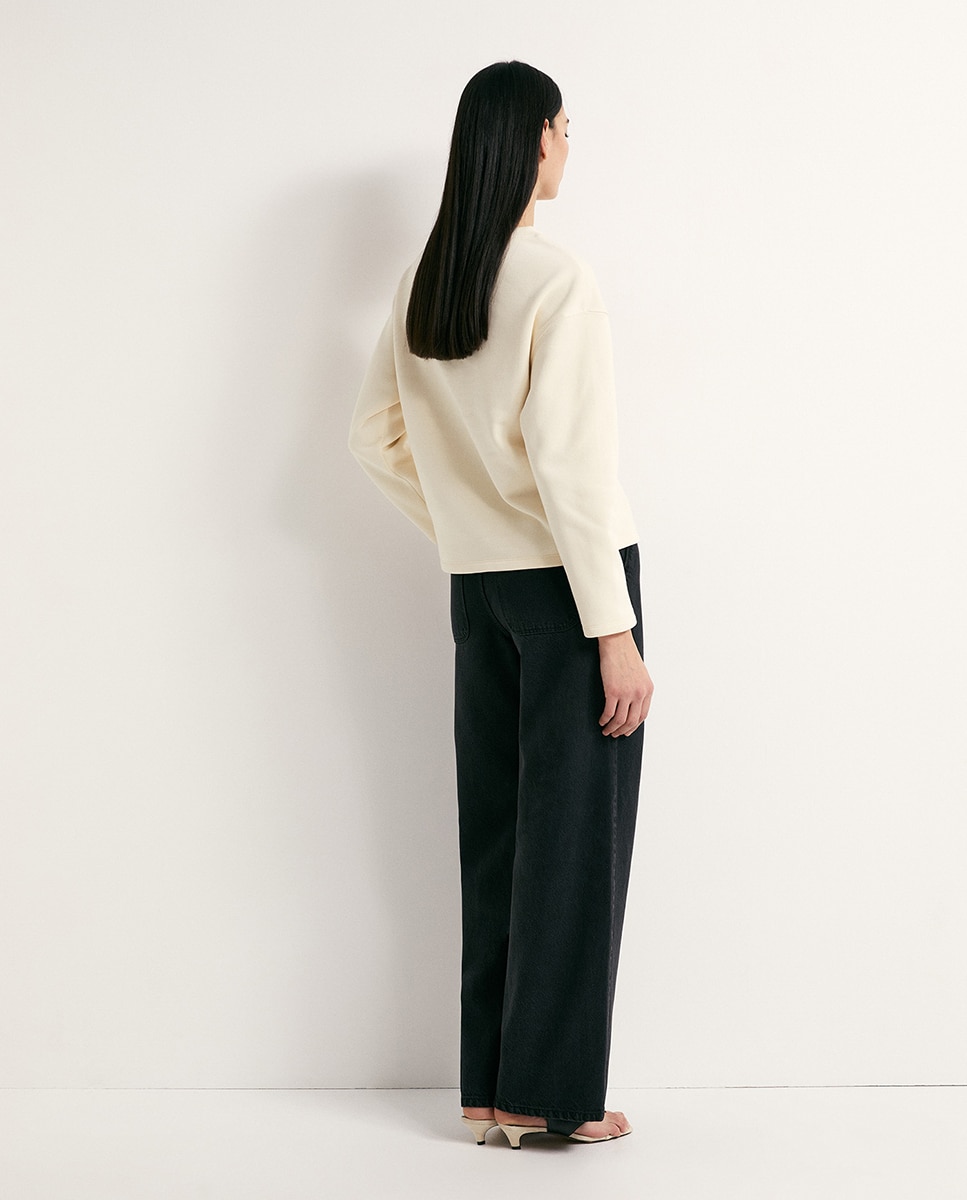 Sweatshirt com Aplique de Cordão Cru-4