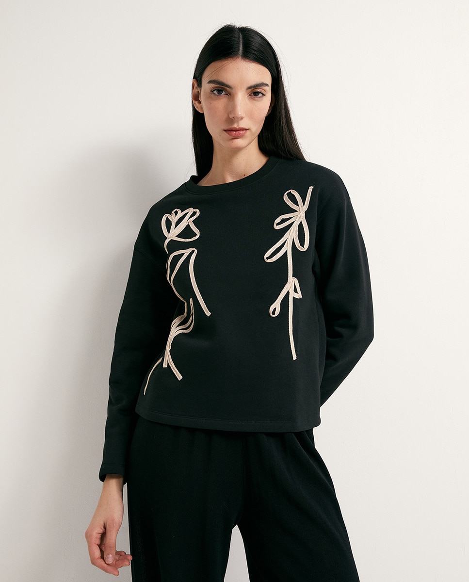 Imagem 0 de Sweatshirt com Aplique de Cordão