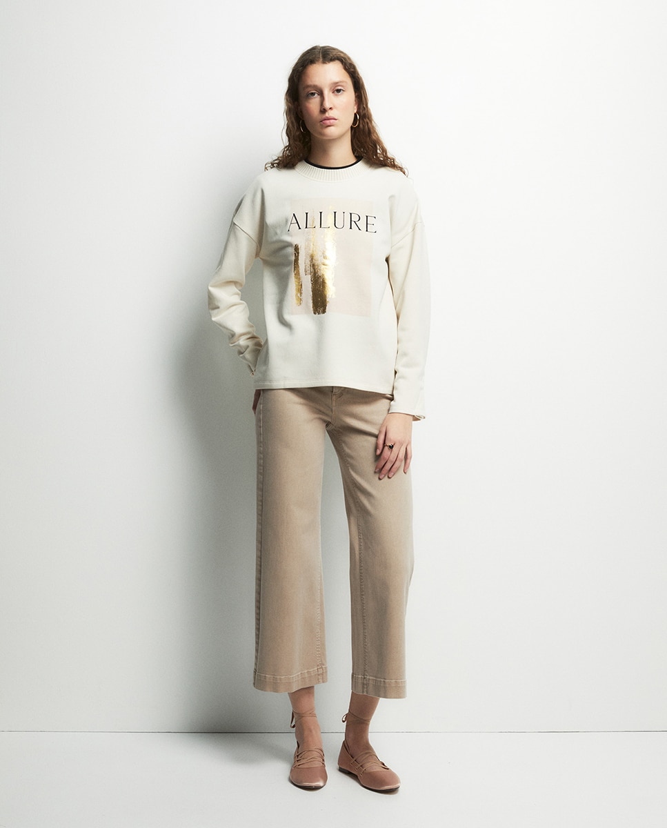 Sweatshirt Rib Básica Cru-2