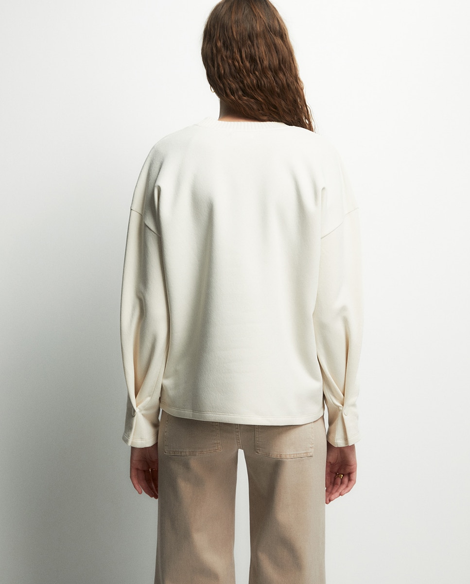 Sweatshirt Rib Básica Cru-3