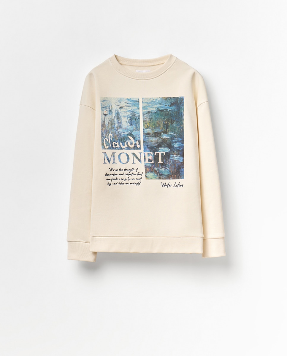 Sweatshirt com Estampado Monet Cru-5
