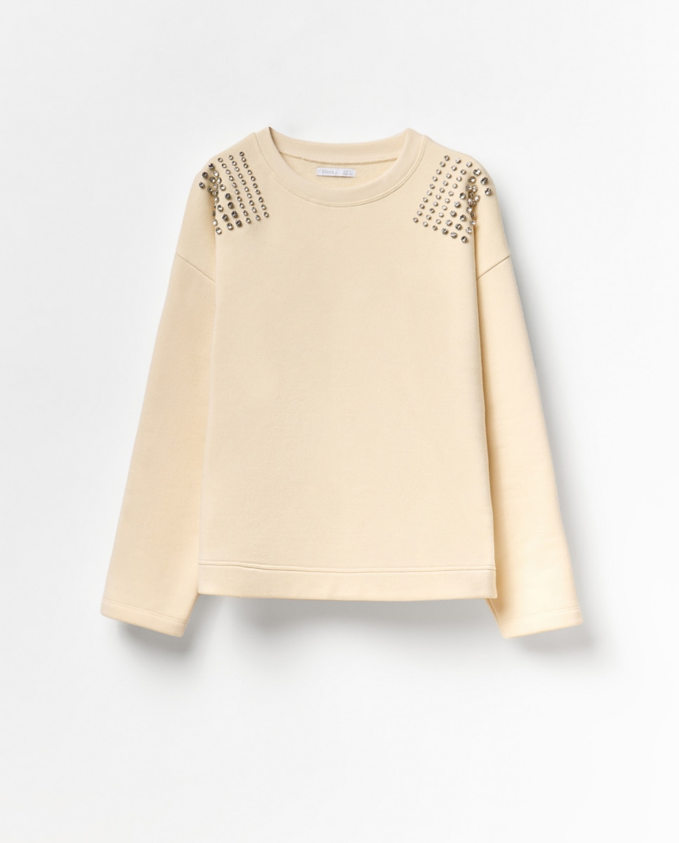 Sweatshirt com Brilhos Cru-5