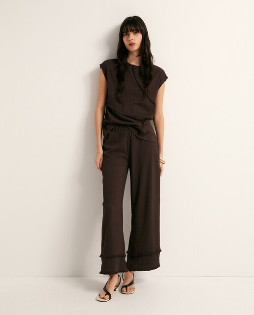 Imagen 0 de Pantalón textura flecos