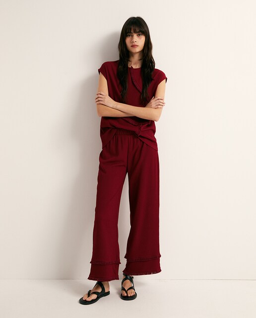 Imagen 0 de Pantalón textura flecos