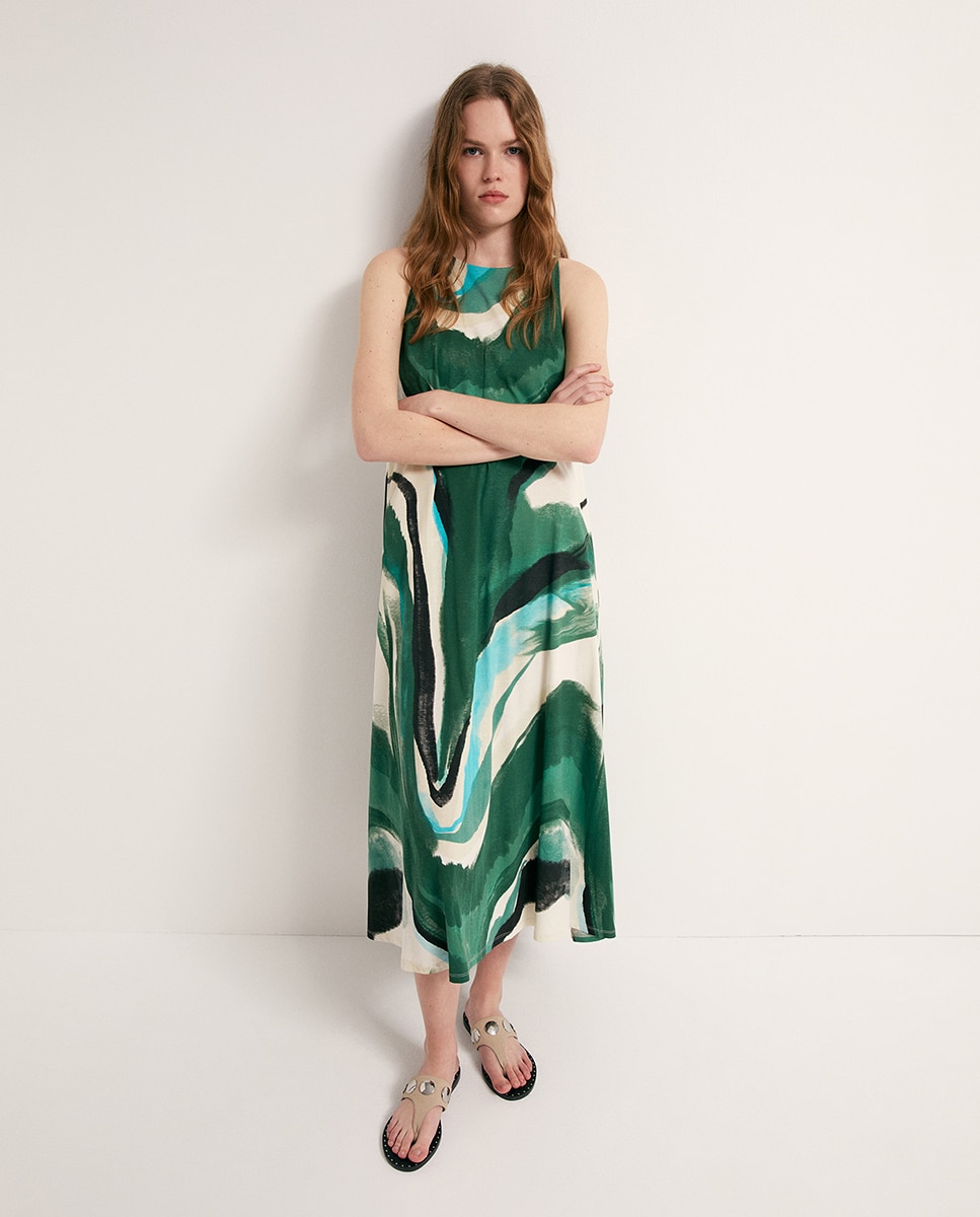 Imagem 0 de Vestido Evasé Estampado