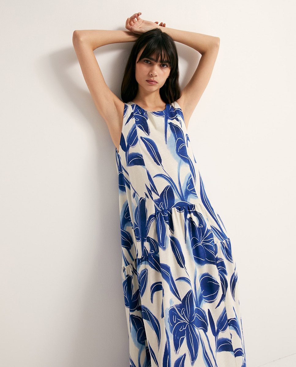 Vestido estampado Azul-2