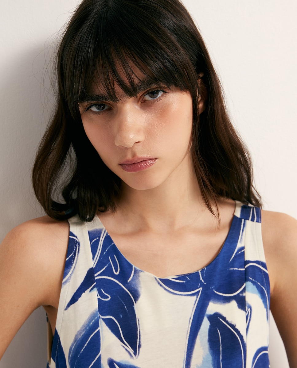 Vestido estampado Azul-3