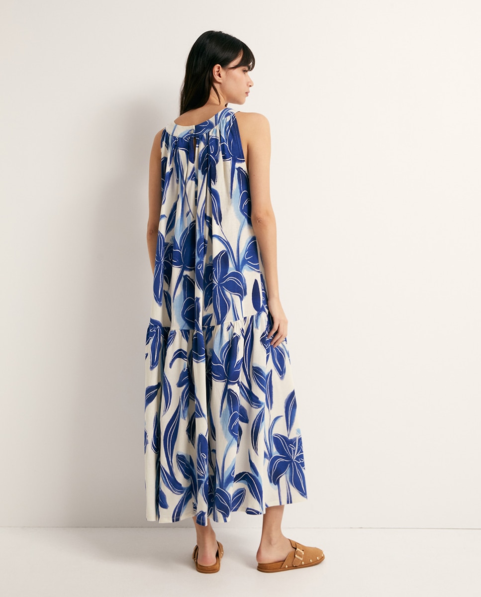 Vestido estampado Azul-4