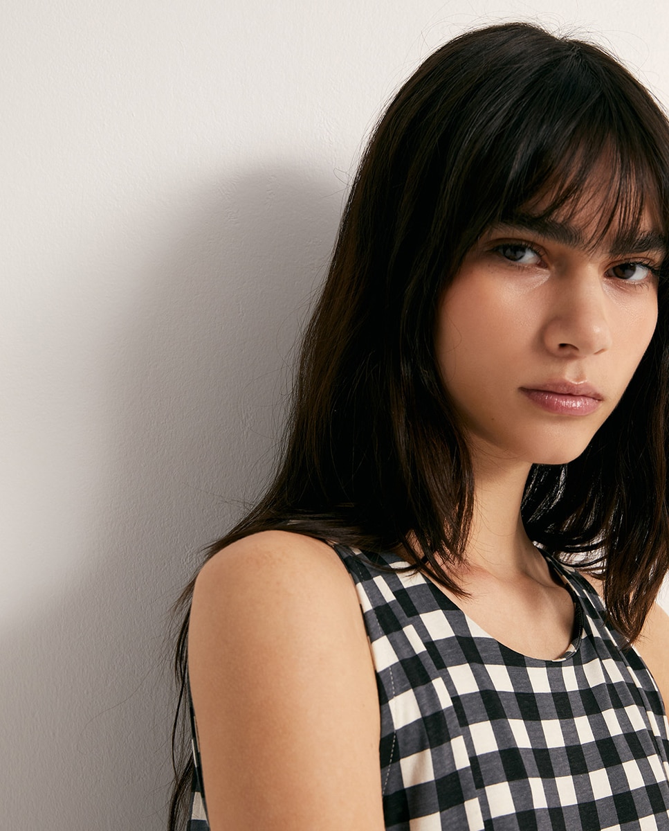 Vestido estampado Preto-3