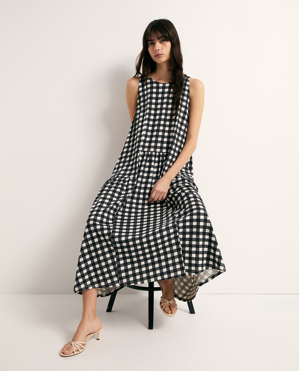 Vestido estampado Preto-5