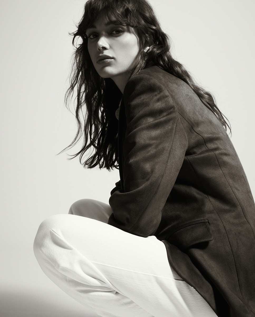 Blazer de Camurcina Castanho-5