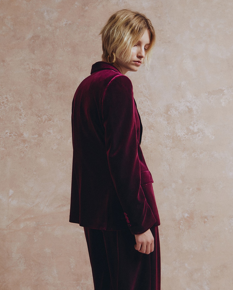 Blazer de Veludo Bordeaux-4
